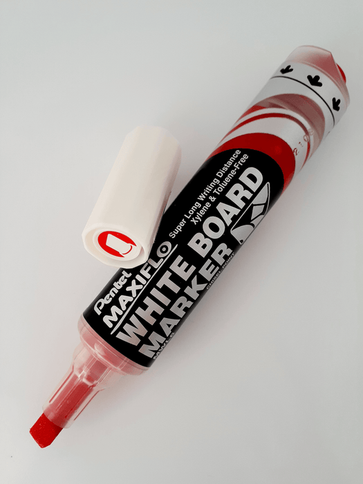 Pentel Maxiflo Whiteboard Marker Chisel Tip Red AOMWL6-B