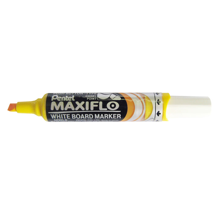 Pentel Maxiflo Whiteboard Marker Chisel Tip Yellow AOMWL6-G