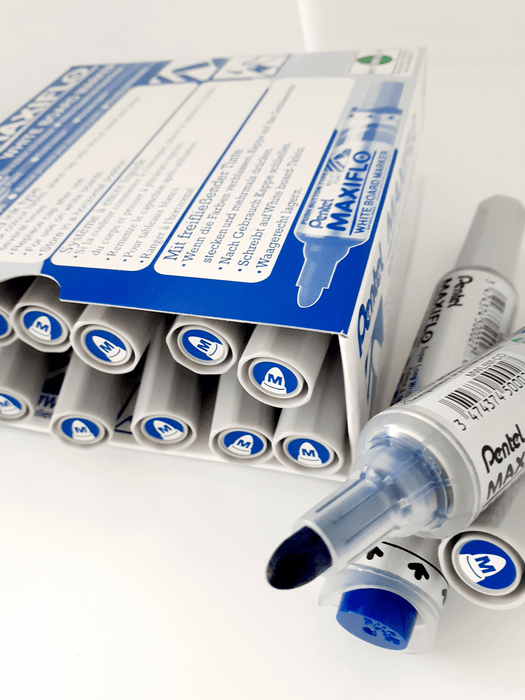 Pentel Maxiflo Whiteboard Marker Fine Tip Blue AOMWL5M-C