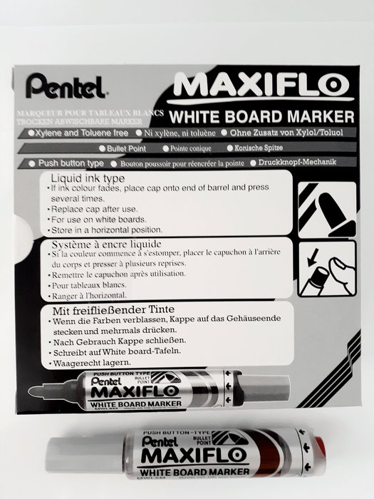 Pentel Maxiflo Whiteboard Marker Fine Tip Brown AOMWL5M-E