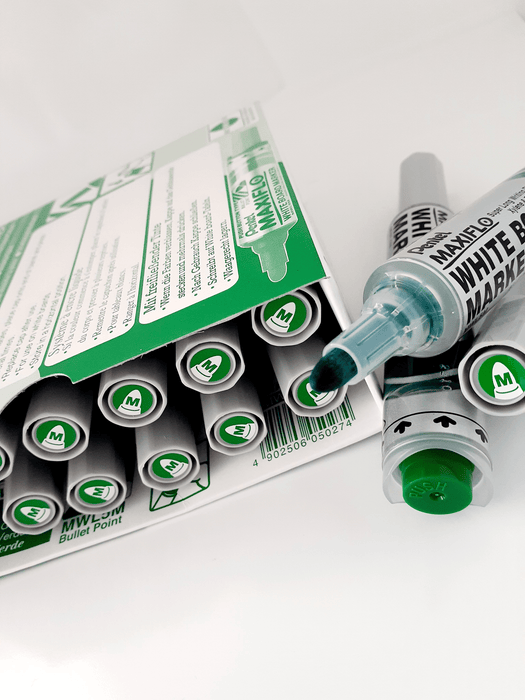 Pentel Maxiflo Whiteboard Marker Fine Tip Green AOMWL5M-D