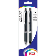 Pentel Oh Gel Gell Roller Pen Retractable K497 0.7mm Black - Pack of 2 AOXK497-2A