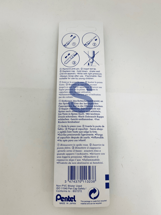 Pentel Permanent Marker 1.3mm Fine White AOX100-WS