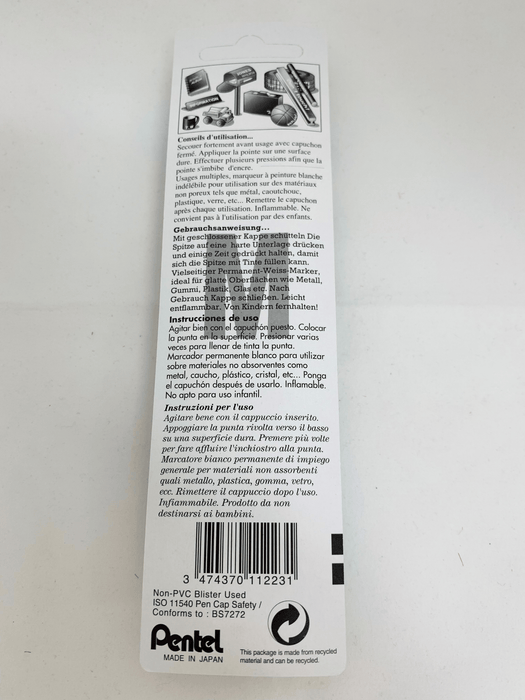 Pentel Permanent Marker 2.5mm Medium White AOX100-WM