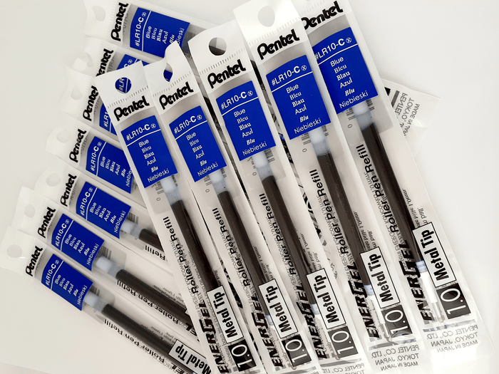 Pentel Refill Gell Roller Pen Stick For BL60 1.0mm Blue - Pack of 12 AOLR10-C