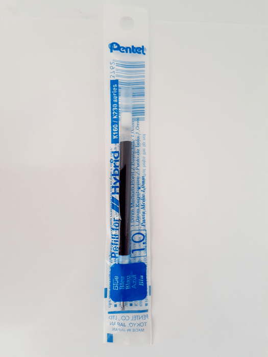 Pentel Refill Hybrid Gel Grip For K230 1.0mm Blue - Pack of 12 AOKFR10-C