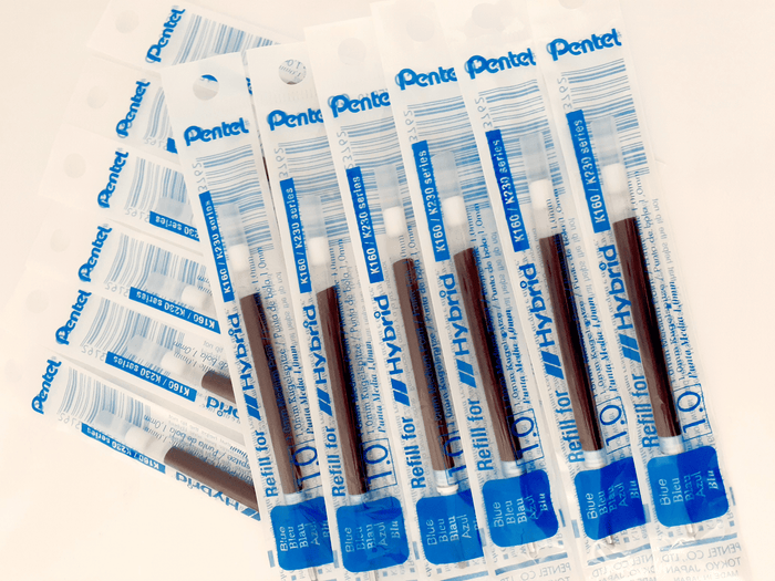 Pentel Refill Hybrid Gel Grip For K230 1.0mm Blue - Pack of 12 AOKFR10-C