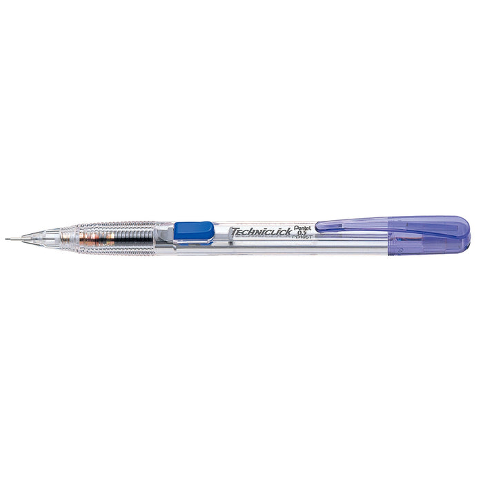 Pentel Techniclick Mechanical Pencil PD105T Clear Barrel 0.5mm Blue Clip - Pack of 12 AOPD105T-C