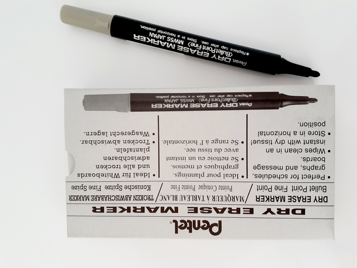 Pentel Whiteboard Marker Small Barrel MW5S 1.3mm Black x 12's pack AOMW5S-A