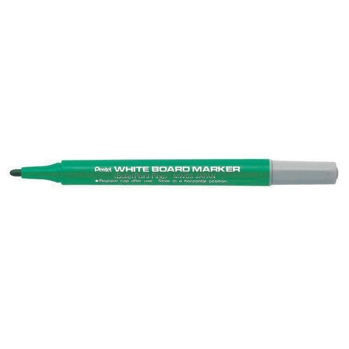 Pentel Whiteboard Marker Small Barrel Mw5s 1.3mm Green x 10's pack AOMW5S-D