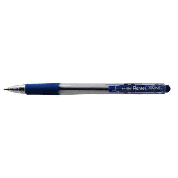 Pentel WOW Retractable Ballpoint 1.0mm Pen - Blue 12's Pack AOBK420-C