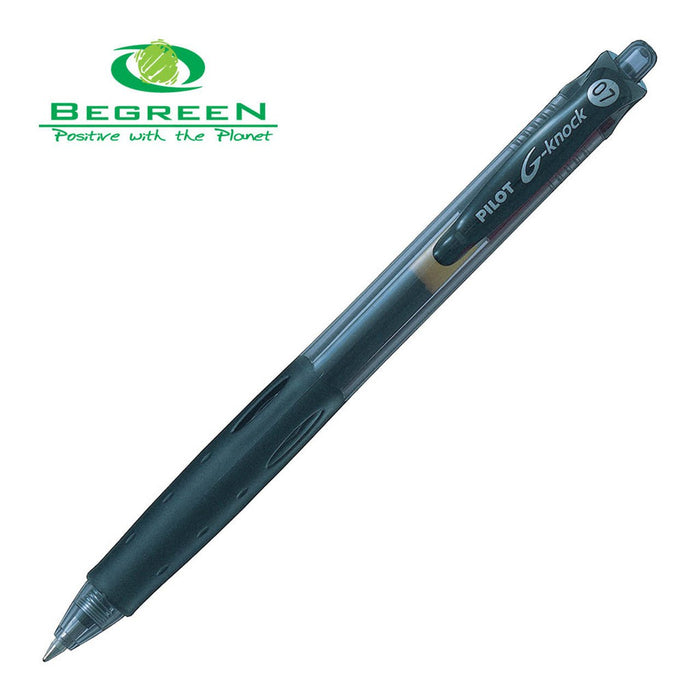 Pilot BeGreen G-Knock Gel Fine Tip Black Pens (LGK-10F-B-BG) x 10's pack FP20087
