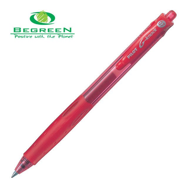 Pilot BeGreen G-Knock Gel Fine Tip Red Pens (LGK-10F-R-BG) x 10's pack FP20088