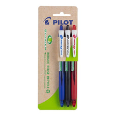 Pilot BeGreen Rexgrip Ballpoint Medium Tip Assorted - Pack of 3 FP20161