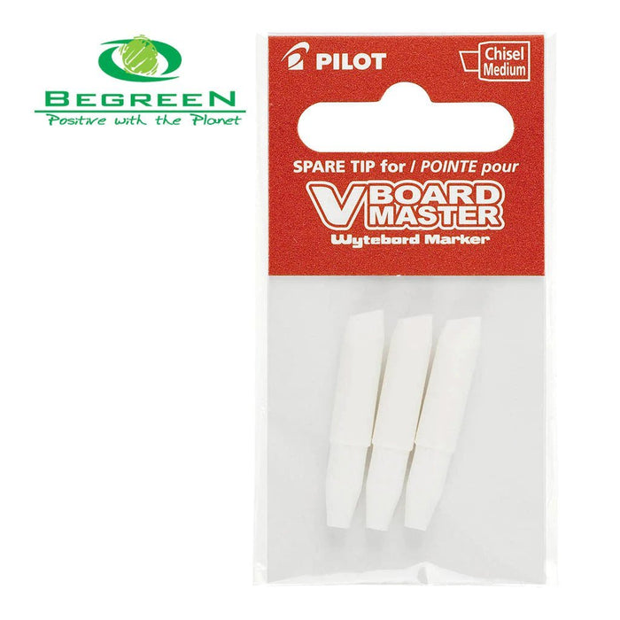 Pilot BeGreen V Board Whiteboard Marker Replacement Tips Chisel x 3's Pack FP20417