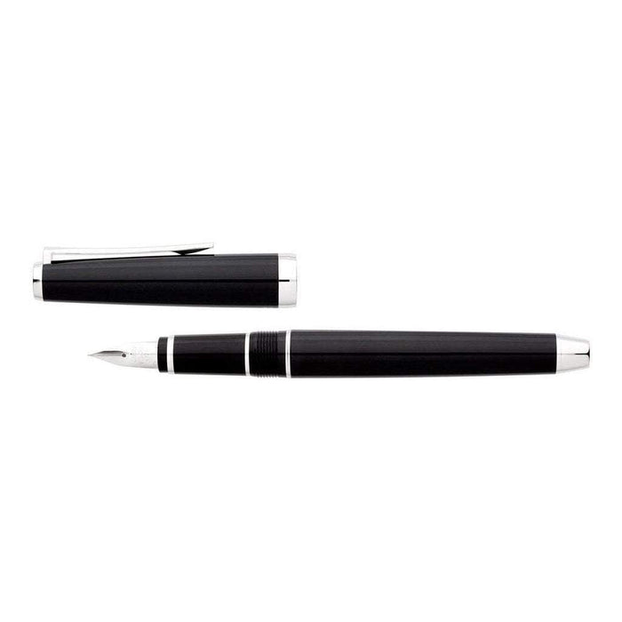 Pilot Falcon Fountain Pen Fine Tip - Black Metal Barrel With Silver Trim FP20631
