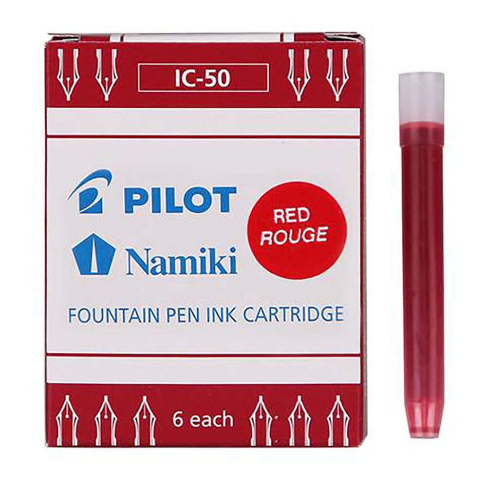 Pilot Fountain Pen Ink Cartridge Red, Pack of 6 (IC-50-R) | Fountain ...