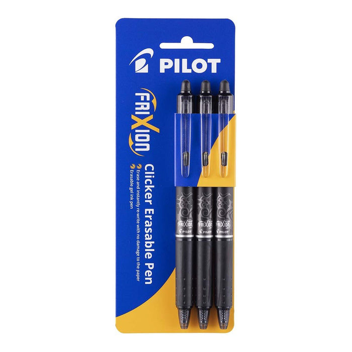 Pilot Frixion Clicker Erasable Fine Tip Black pen - Pack of 3 FP20261