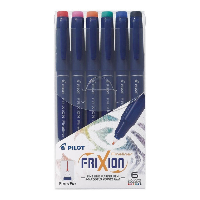 Pilot Frixion Fineliner Erasable Marker Pen - 6's Pack (SW-FF-S6) FP20474