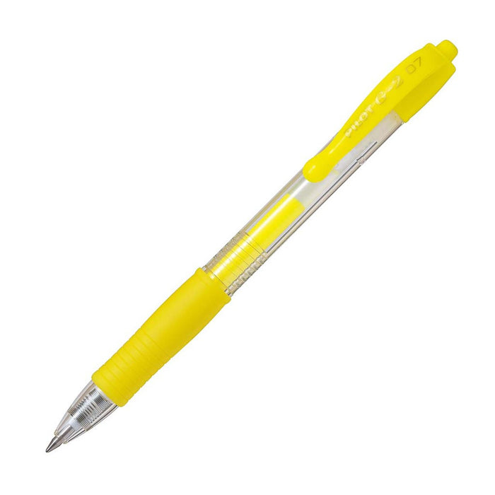 Pilot G2 Gel Fine Pen Neon Yellow (BL-G2-7-NY) x 12's pack FP20944