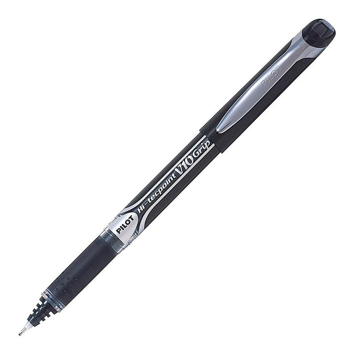 Pilot Hi-Tecpoint V10 Grip Rollerball Broad Tip Black Pens (BXGPN-V10-B) x 12's pack FP20451