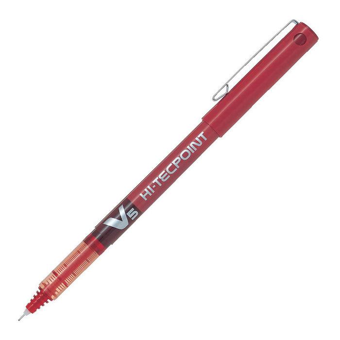 Pilot Hi-Tecpoint V5 Rollerball Extra Fine Red Pens (BX-V5-R) x 12's pack FP20203