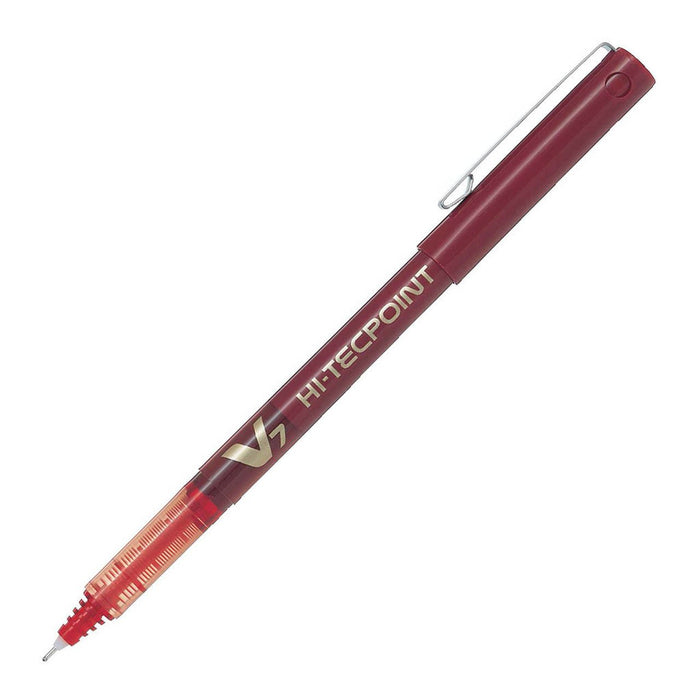 Pilot Hi-Tecpoint V7 Rollerball Fine Red Pens (BX-V7-R) x 12's pack FP20209