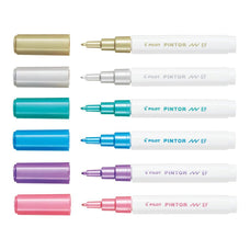 Pilot Pintor Marker Assorted Metallic Colours Extra Fine Tip 6's Pack FP20775