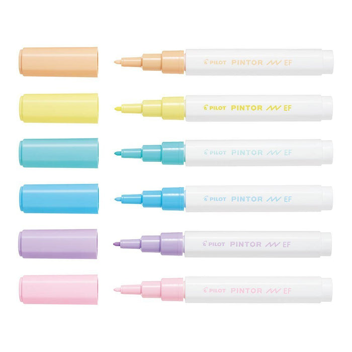 Pilot Pintor Marker Assorted Pastel Colours Extra Fine Tip 6's Pack FP20774