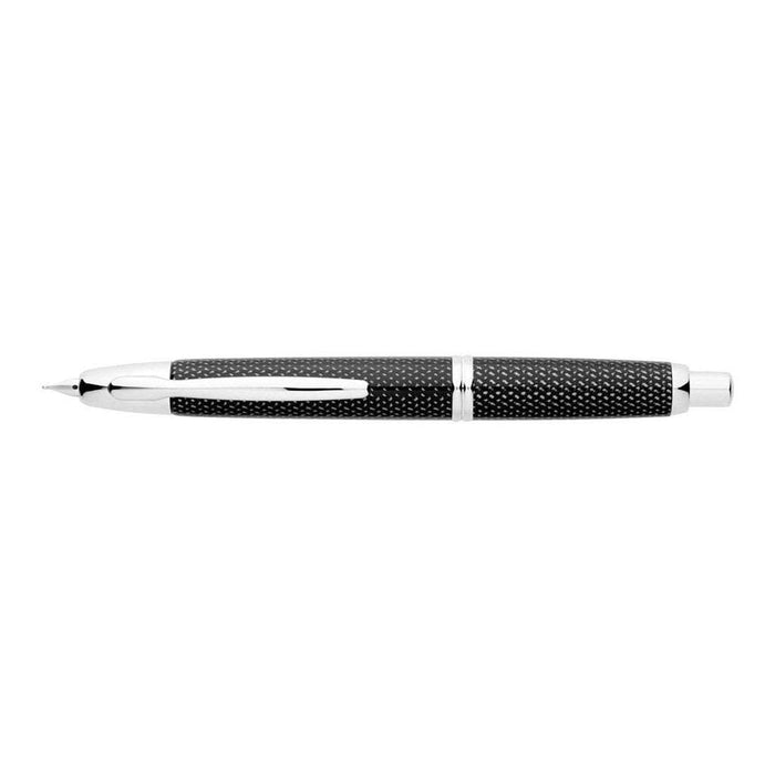 Pilot Splash Capless Fountain Pen Fine Tip - Patterned Black Barrel With Silver Trim FP20638