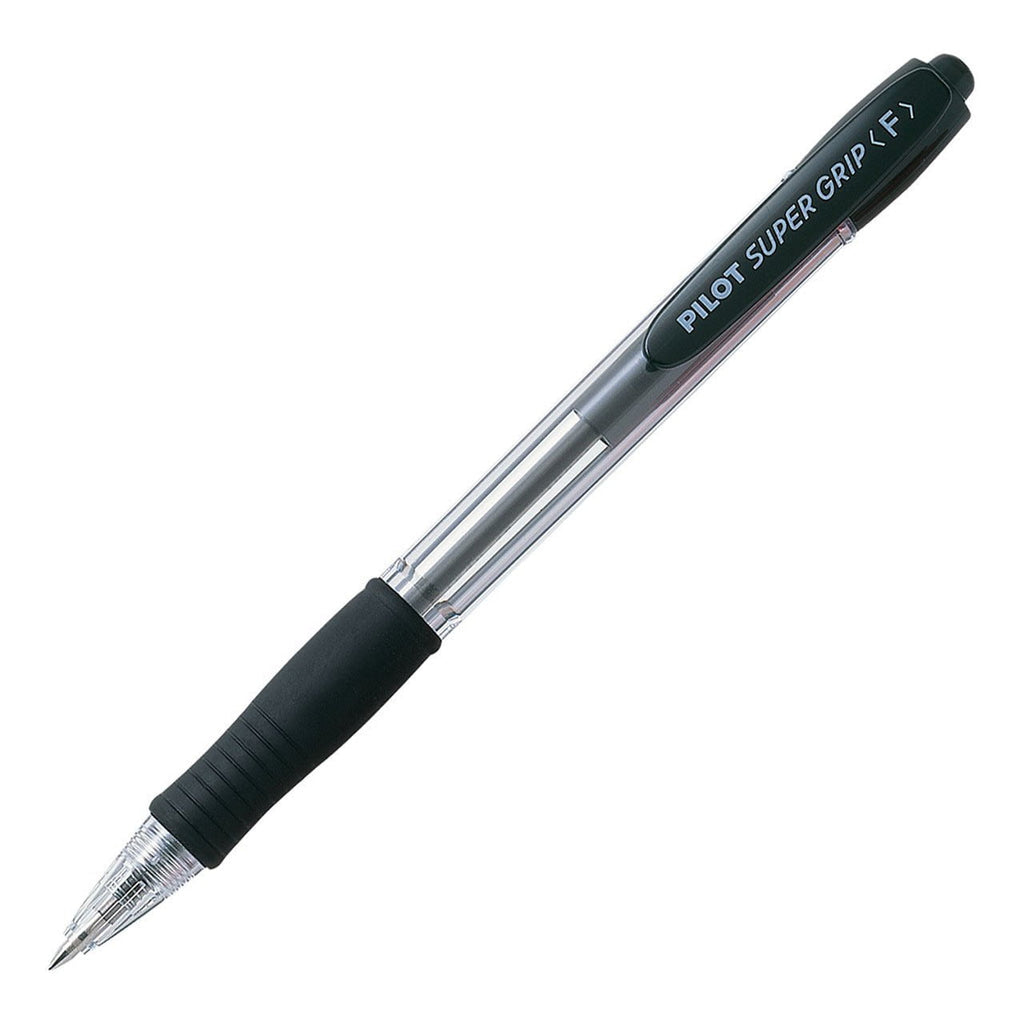 Pilot Super Grip Ballpoint Fine Black Pens (BPGP-10R-F-B-B) x 12's pac ...