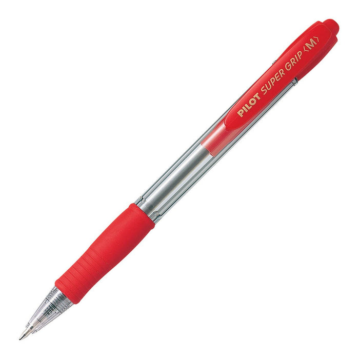 Pilot Super Grip Ballpoint Medium Red Pens (BPGP-10R-M-R-R) x 12's pack FP20187
