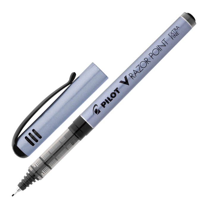 Pilot V-Razor Point Fibre Tip 0.4mm Black Pens (SW-V10P-B) x 12's pack FP20216