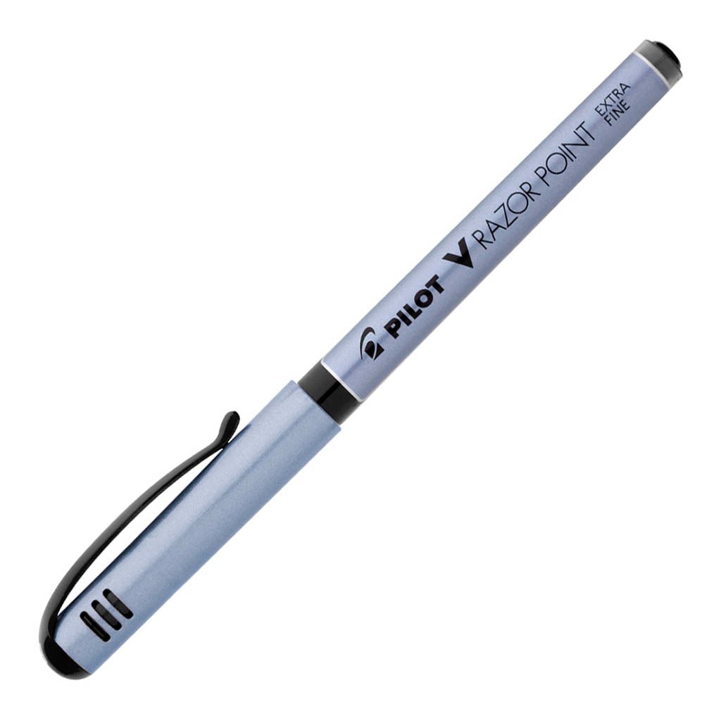 Pilot V-Razor Point Fibre Tip 0.4mm Black Pens (SW-V10P-B) x 12's pack ...