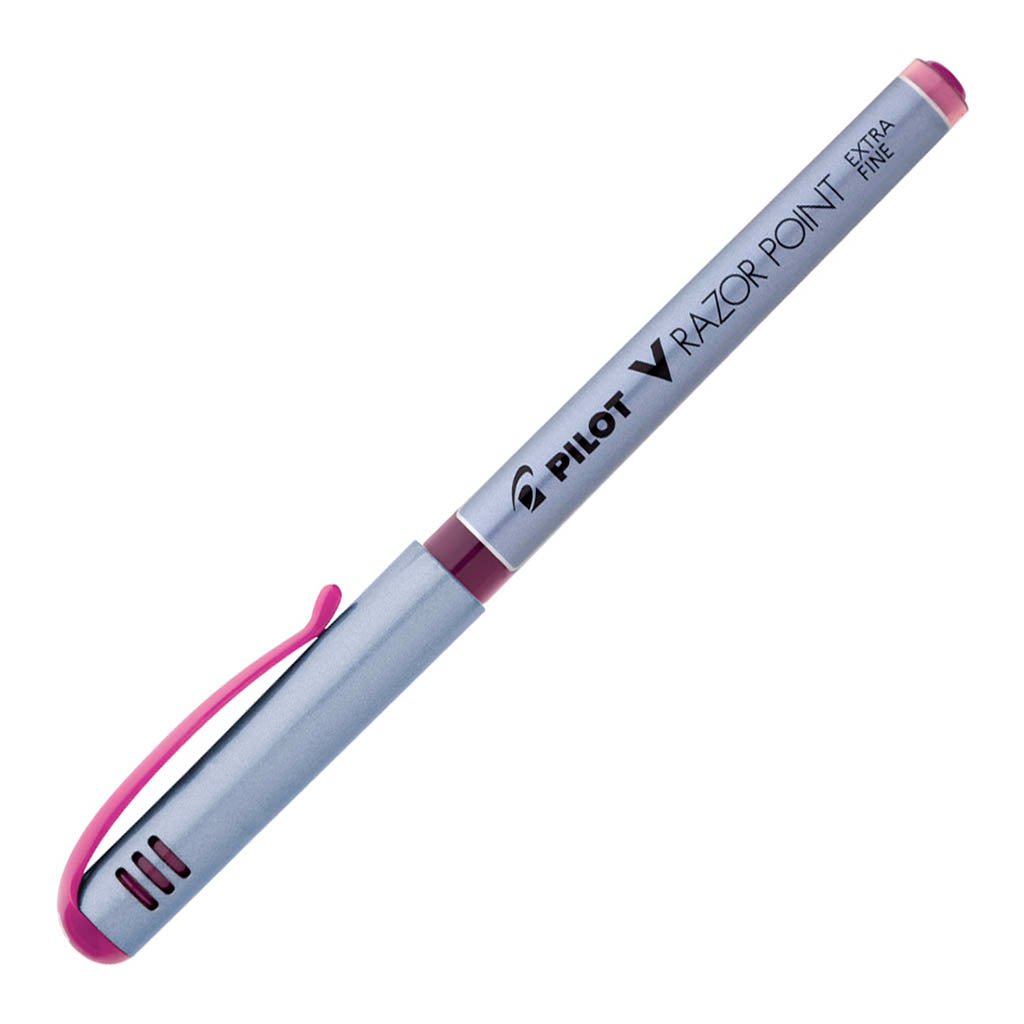 Pilot V-Razor Point Fibre Tip 0.4mm Pink Pens (SW-V10P-P) x 12's pack ...
