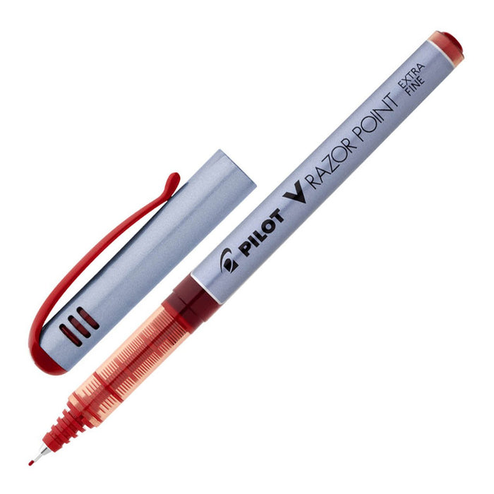 Pilot V-Razor Point Fibre Tip 0.4mm Red Pens (SW-V10P-R) x 12's pack FP20215