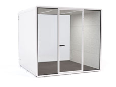 Haven Studio Pod Booth, Clear Glass, White Exterior