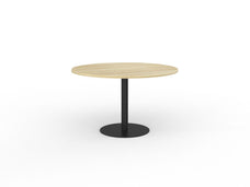 Polo Meeting Table 1200mm Round - Black Frame (Choice of Worktop Colours) Atlantic Oak KG_POLO_B_AO
