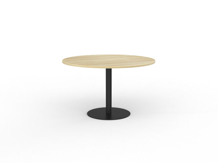 Polo Meeting Table 1200mm Round - Black Frame (Choice of Worktop Colours) Atlantic Oak KG_POLO_B_AO