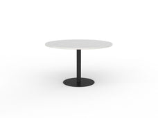 Polo Meeting Table 1200mm Round - Black Frame (Choice of Worktop Colours) White KG_POLO_B_W