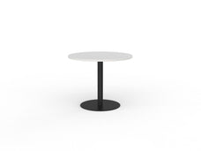 Polo Meeting Table 900mm Round - Black Frame (Choice of Worktop Colours) White KG_POLO9_B_W
