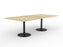 Knight's Polo Boardroom Table 2400mm x 1200mm, Rectangle Shape Autumn Oak Top, Black Frame