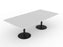 Knight's Polo Boardroom Table 2400mm x 1200mm, Rectangle Shape White Top, Black Frame