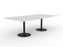 Knight's Polo Boardroom Table 2400mm x 1200mm, Rectangle Shape White Top, Black Frame