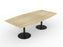 Knight's Polo Boardroom Table 2400mm x 1200mm, Boat Shape Autumn Oak Top, Black Frame