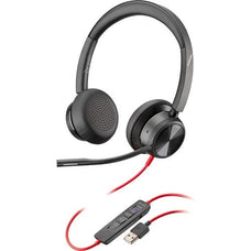 Poly Blackwire 8225-M Microsoft Teams Certified USB-A Headset - Stereo - Mini-phone (3.5mm), USB Type A - Wired - 32 Ohm - Over-the-head - Binaural - Supra-aural - 219 cm Cable - Omni-directional, Noise Cancelling Microphone - Noise Canceling - Black IM5914329