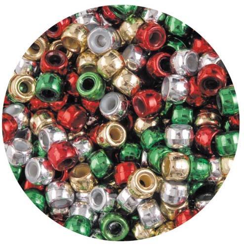 Pony Beads - Silver / Gold / Green / Red CX227432
