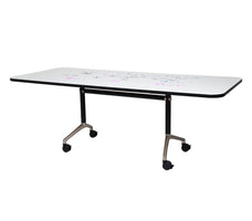 Porcelain Whiteboard Table with Flip Legs 900 x 1800mm - Magnetic BVWTF0918