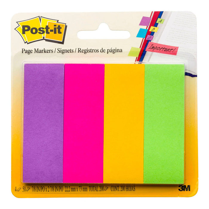 Post-it 671-4AU Page Markers / Flags 23 x 73mm x 4 Colours FP10448