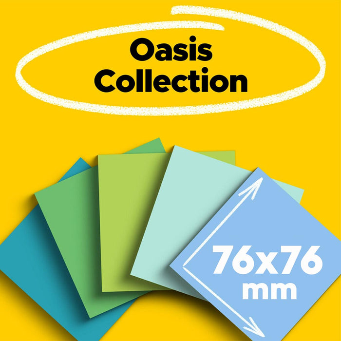 Post-it Recycled Super Sticky Notes 76x76mm, Oasis,  Pack of 5 x 100 sheets (654R-5SST) FP10973